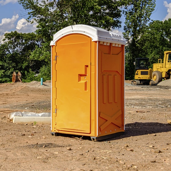 how often are the porta potties cleaned and serviced during a rental period in Bethune